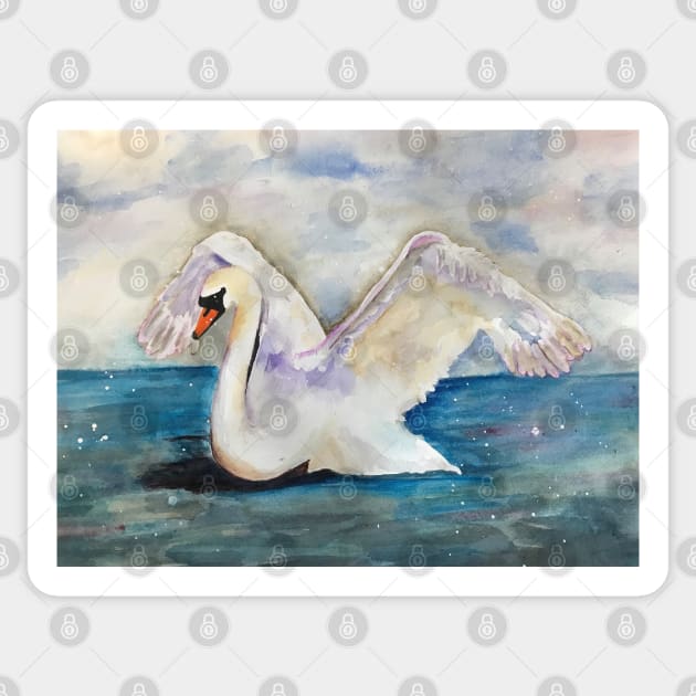 Swan Sticker by Juliejart